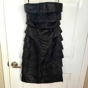 💣 90s VINTAGE Danier Leather Strapless dress